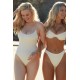 Monday Swimwear Official Store Bahamas One Piece Long - Ivory Crinkle