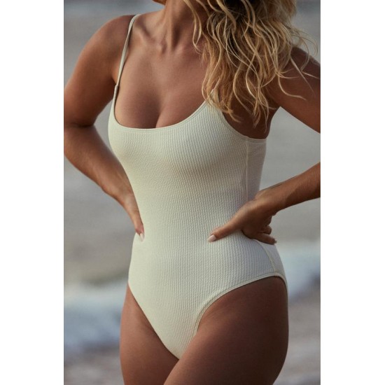 Monday Swimwear Official Store Bahamas One Piece - Ivory Crinkle